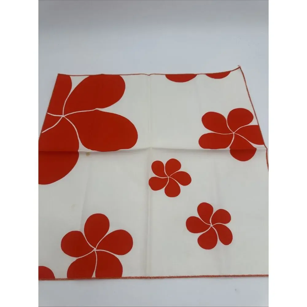 6  Groovy Fabric Napkins Flower Power Orange Flowers